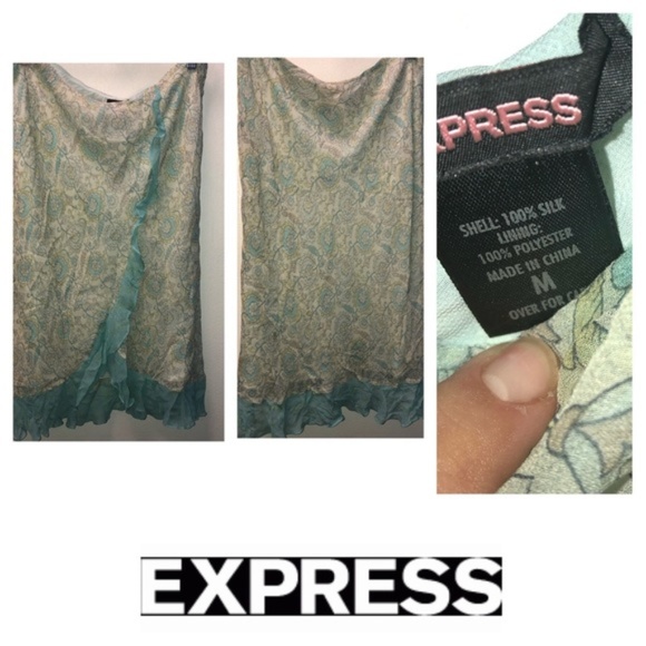 🔥HOT SALE🔥Express High Waisted Floral Wrap skirt - Picture 1 of 7